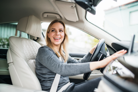 Young lady driving